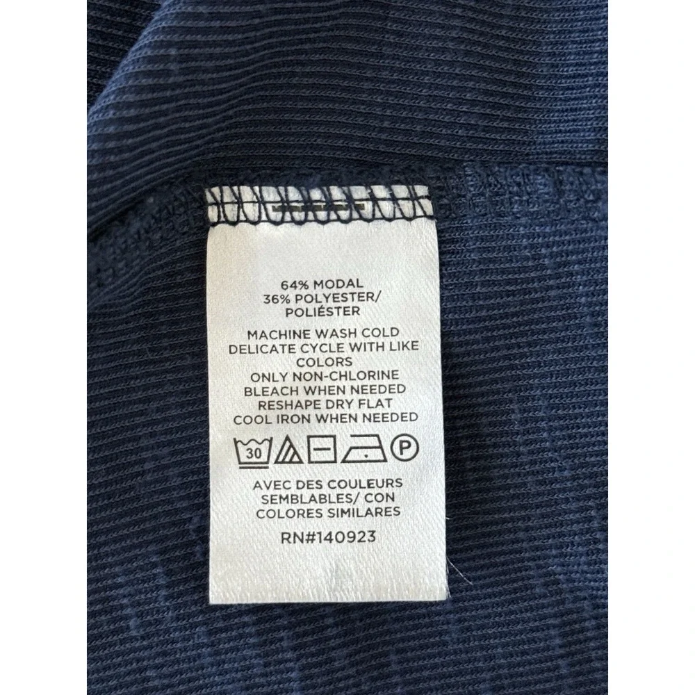 Ann Taylor LOFT Full Button Twist Tie Waist Stretch Shirt Midi Dress Navy Sz 10P